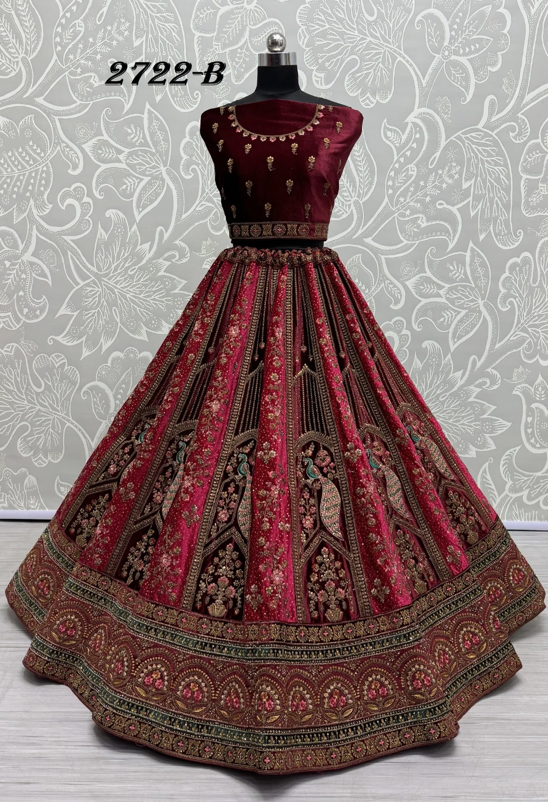 Anjani Art 2722A To 2722C Velvet Wholesale Lehenga Catalog — Wholesale Lehenga, MPA wholesale from Surat — Photo 3